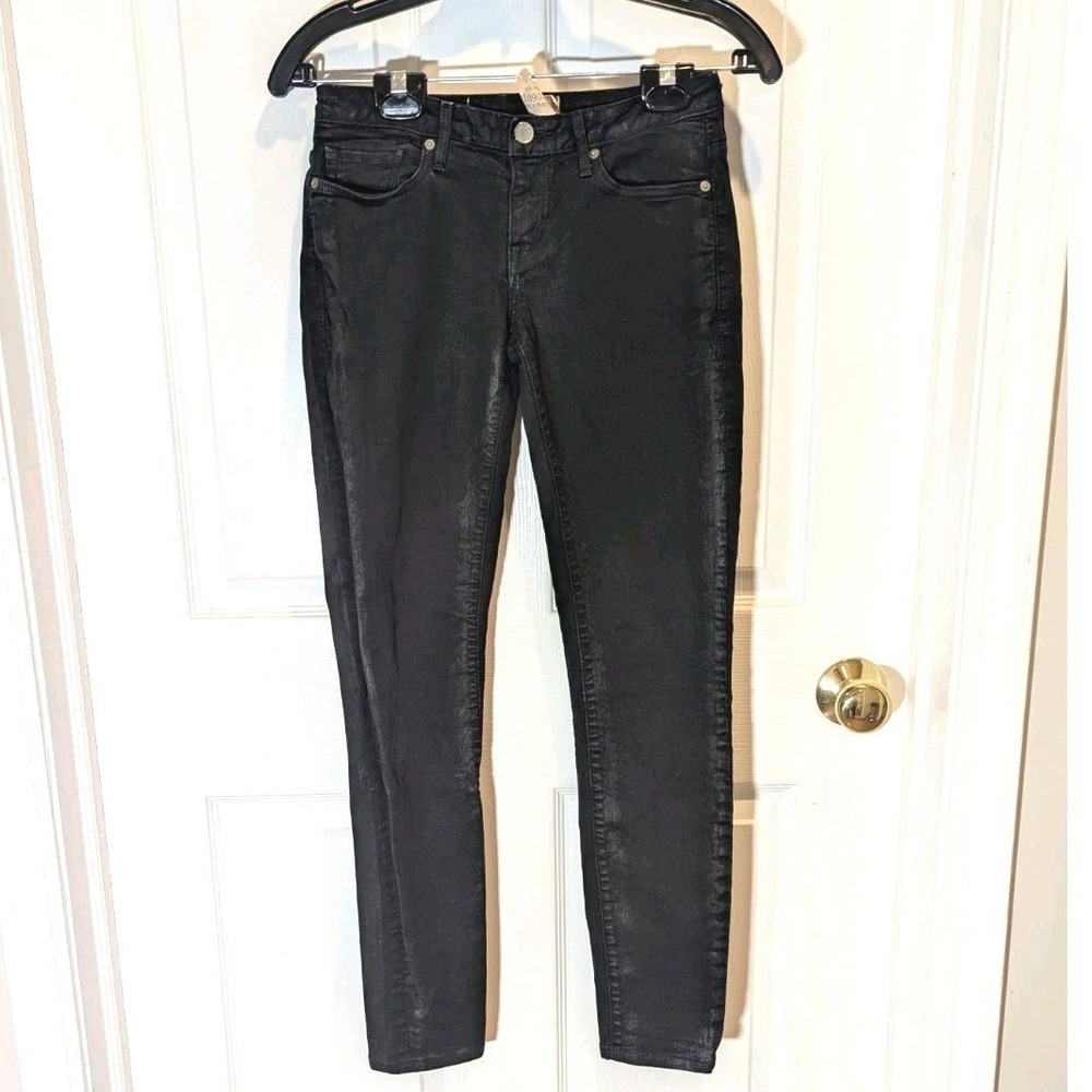 Levi's Made & Crafted Pins Skinny Black Coated Premium Jeans 25 Goth Luxe Moto
